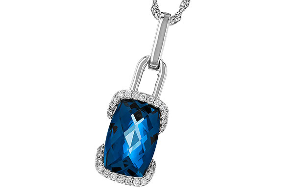 A293-63395: NECK 3.75 LONDON BLUE TOPAZ 3.90 TGW (12x8MM LBT)