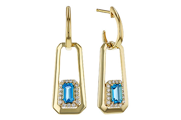 A293-63422: EARRING .66 TW BLUE TOPAZ .80 TGW (5x3MM BT)