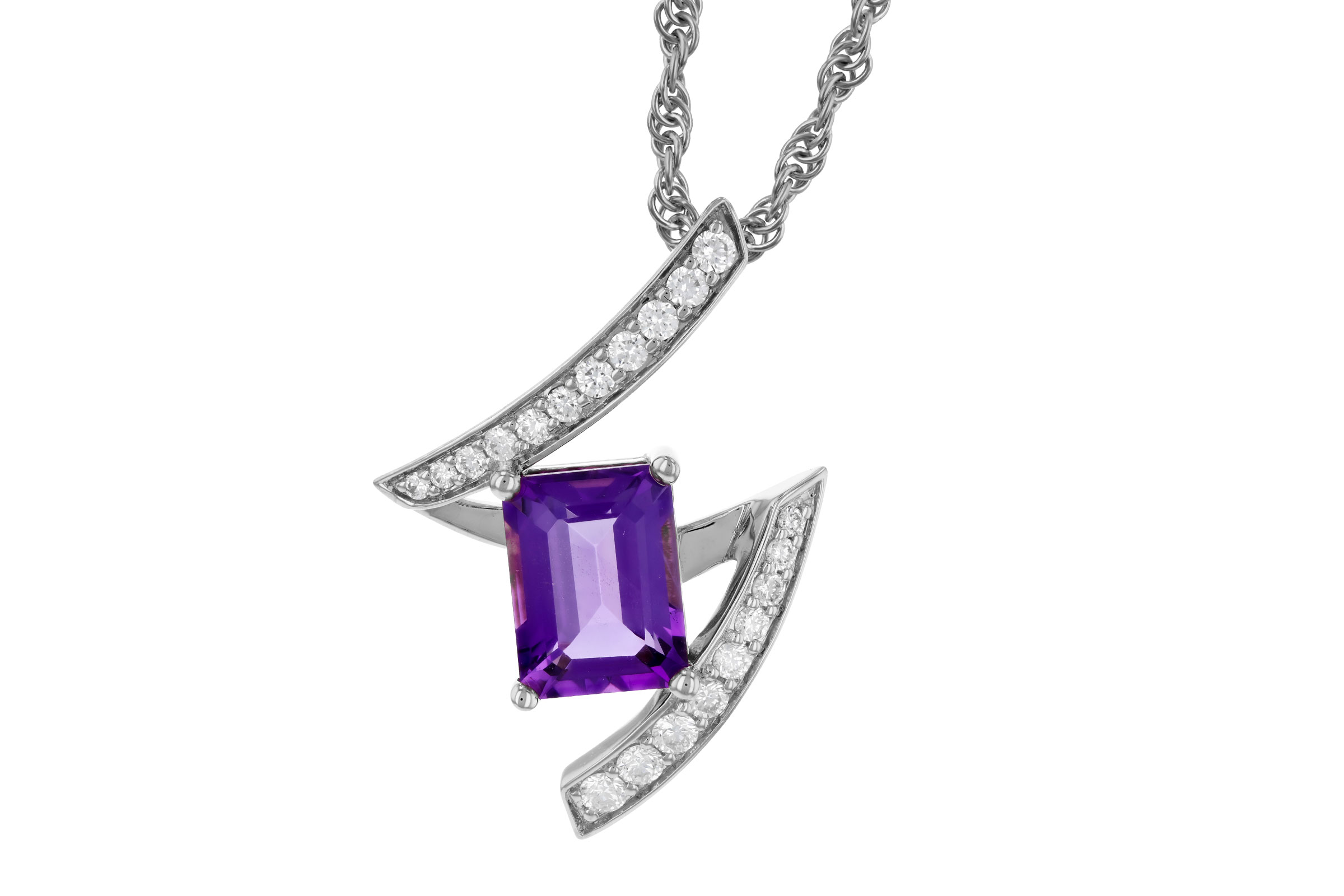 A294-48877: NECKLACE 1.36 AMETHYST 1.56 TGW (8x6MM AMY)