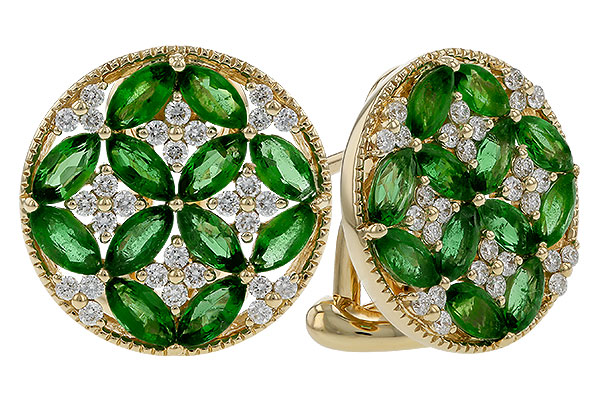 B293-57922: EARRINGS 1.66 TW EMERALD 1.96 TGW