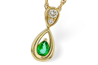 B293-58868: NECKLACE .10 EMERALD .16 TGW (4x3 EMER)