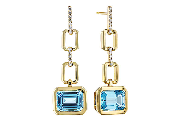 B293-59740: EARRINGS 3.20 BLUE TOPAZ 3.32 TGW (8x6MM BT)