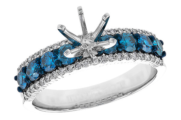 B293-59786: LDS SEMI DIA RG .72 BLUE DIAS .92 TW