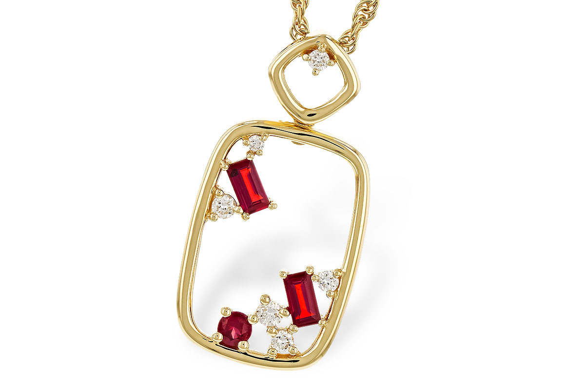 B293-60677: NECKLACE .33 TW RUBY .44 TGW