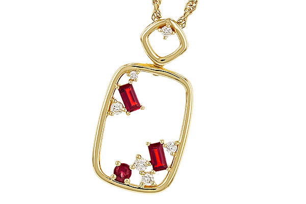 B293-60677: NECKLACE .33 TW RUBY .44 TGW