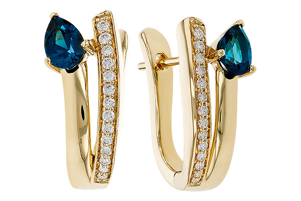 B293-61613: EARR .88 LONDON BLUE TOPAZ 1.08 TGW (6x4MM LBT)