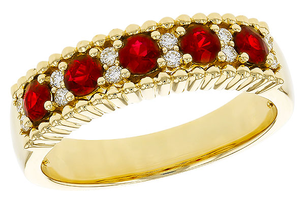 B293-63431: LDS WED RG .60 TW RUBY .72 TGW