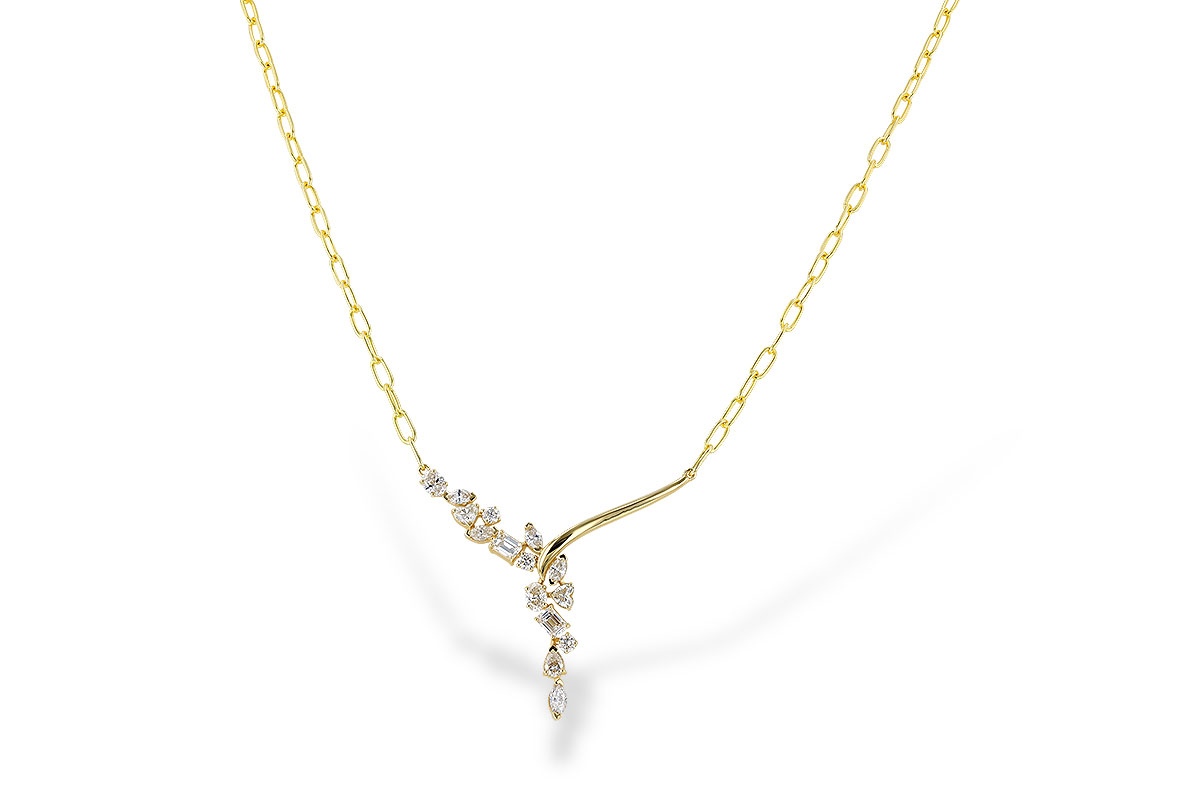 C292-70677: NECKLACE 1.22 TW FANCY CUT DIAMONDS (18")