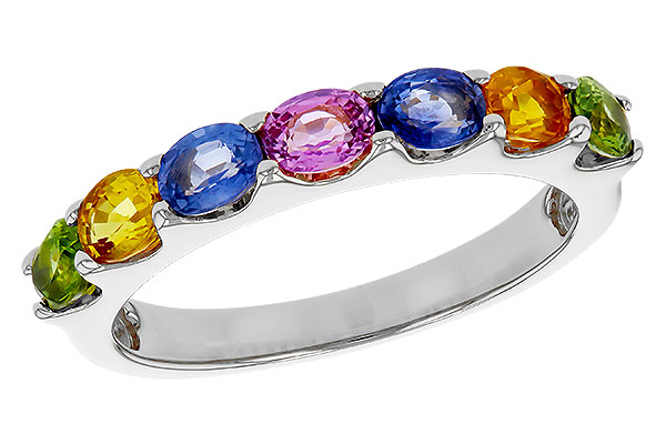 C293-57940: LDS WED RG 1.54 TW MULTI-COLOR SAPPHIRE