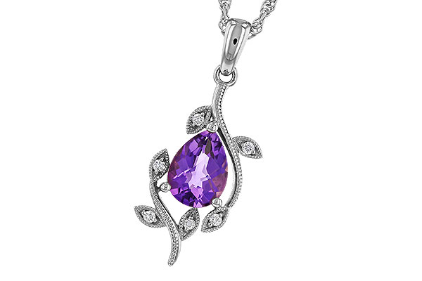 C293-57958: NECKLACE .88 AMETHYST .93 TGW (8x6MM AMY)