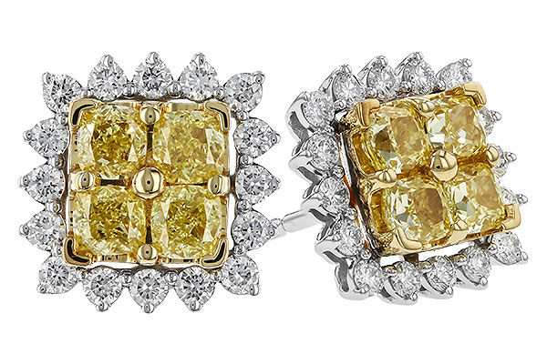 C293-58858: EARR 1.04 FANCY YELLOW DIAMONDS 1.44 TW