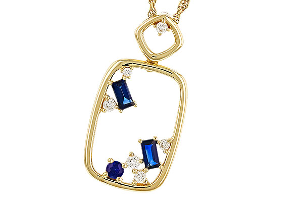 C293-60677: NECKLACE .35 TW SAPPHIRE .46 TGW