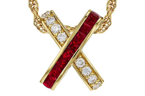 C293-63386: NECKLACE .53 TW RUBY .70 TGW