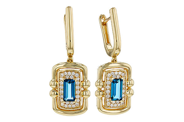 C294-46140: EARR .82 TW LONDON BLUE TOPAZ 1.00 TGW (6x3MM LBT)