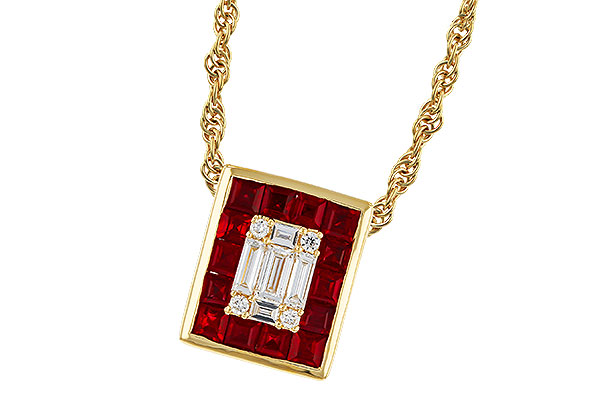 D293-62504: NECKLACE .82 RUBY TW 1.00 TGW