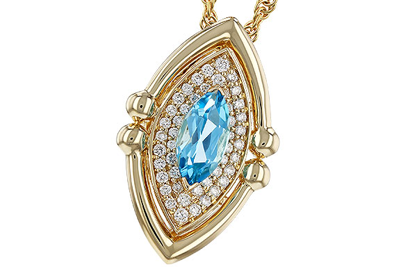 D293-63386: NECKLACE .54 BLUE TOPAZ .70 TGW (8x4MM BT)