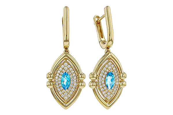 D294-46140: EARRINGS .50 TW BLUE TOPAZ .78 TGW (6x3MM BT)