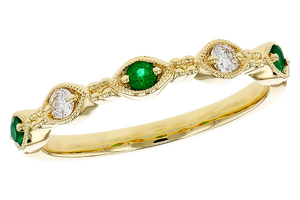 D294-46167: LDS WED RG .10 TW EMERALD .19 TGW