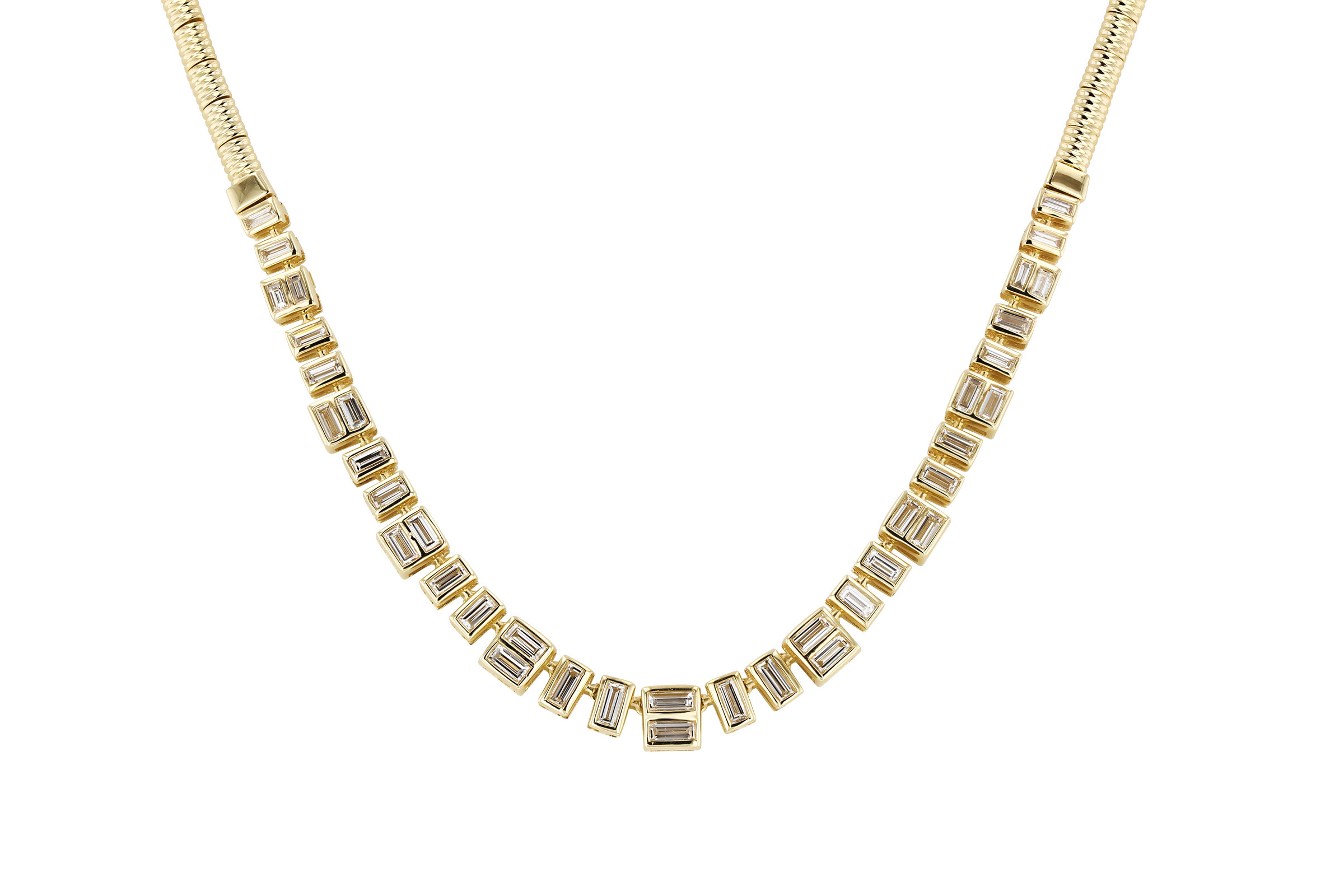 D294-47949: NECKLACE 1.80 TW BAGUETTES (17")