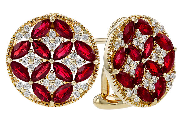 E293-56176: EARRINGS 2.07 TW RUBY 2.37 TGW