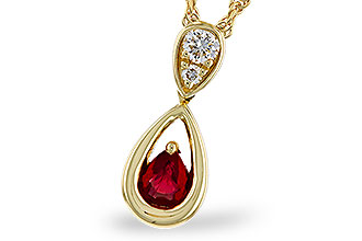E293-57949: NECKLACE .20 RUBY .26 TGW (4x3 RUBY)