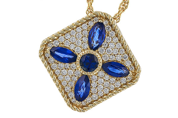 E293-59740: NECKLACE .89 TW SAPPHIRE 1.20 TGW