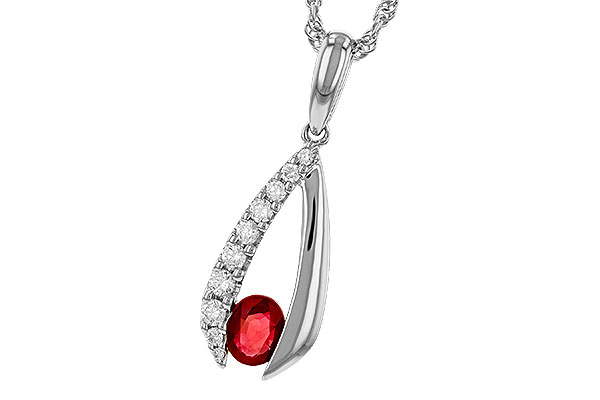 E293-59813: NECKLACE .34 RUBY .50 TGW (5x4 RUBY)