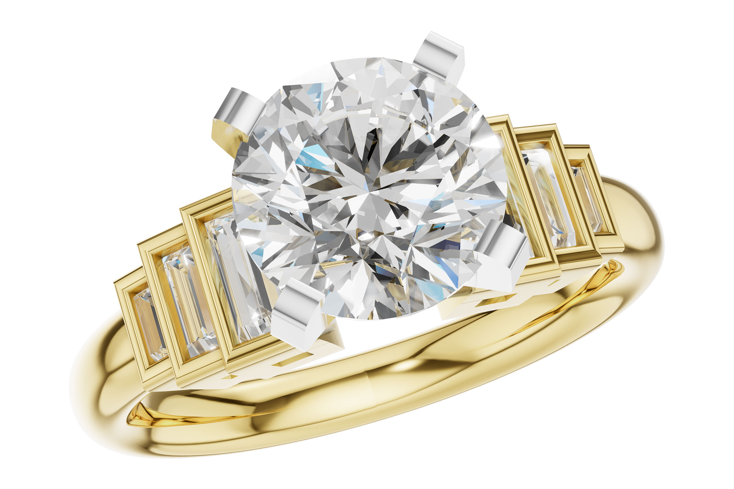 E294-47013: LDS SEMI DIA RG .26 TW BAGUETTES
