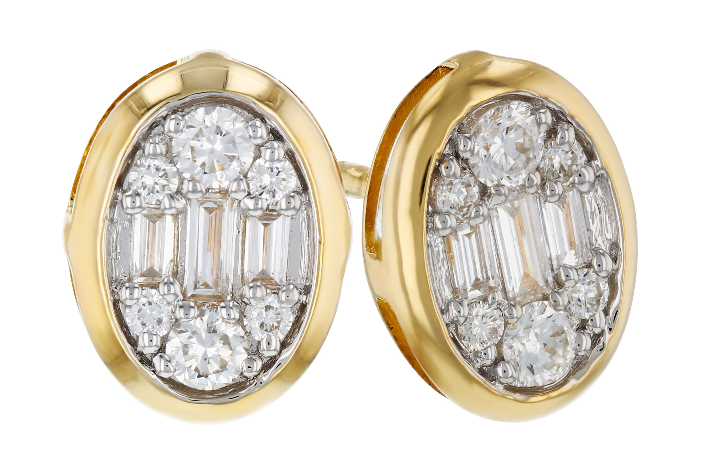 E294-47976: EARRINGS .08 TW BAGUETTE .24 TW