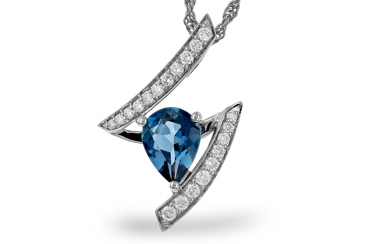 F293-56122: NECK 1.04 LONDON BLUE TOPAZ 1.23 TGW (8x6MM)