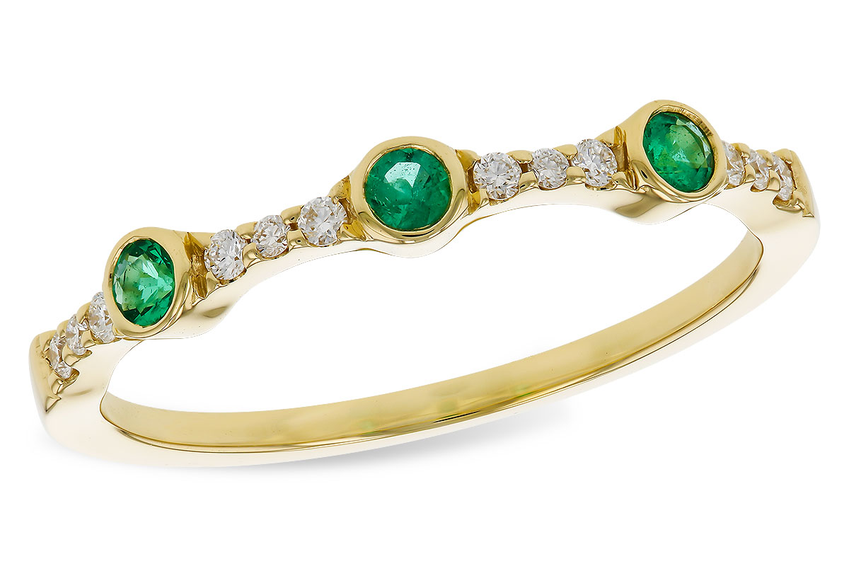 F293-57949: LDS WED RG .11 EMERALD .20 TGW