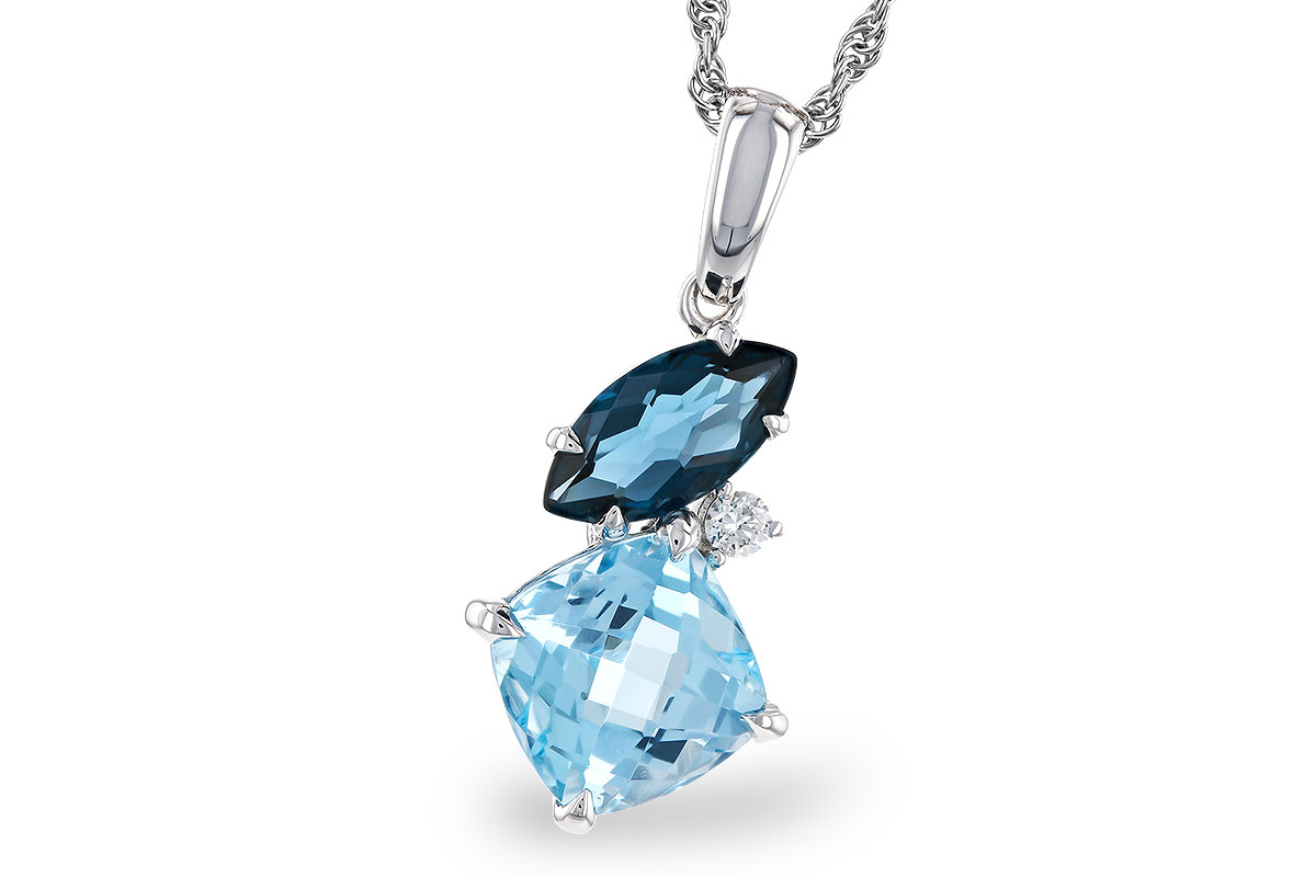F293-58822: NECKLACE 2.37 TW BLUE TOPAZ 2.40 TGW