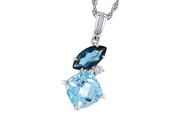 F293-58822: NECKLACE 2.37 TW BLUE TOPAZ 2.40 TGW