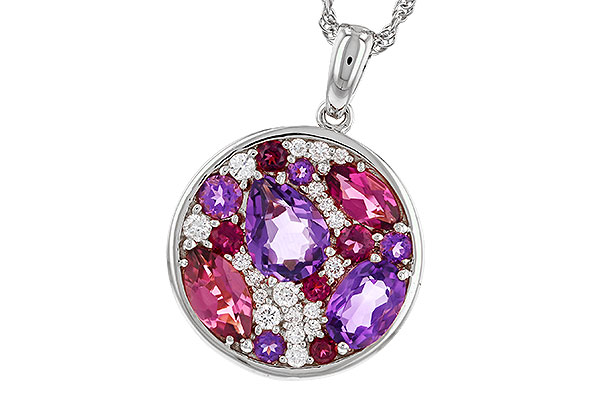 F293-61631: NECK 1.83 TW SEMI-PRECIOUS (P.TOUR, AMY) 2.00 TGW