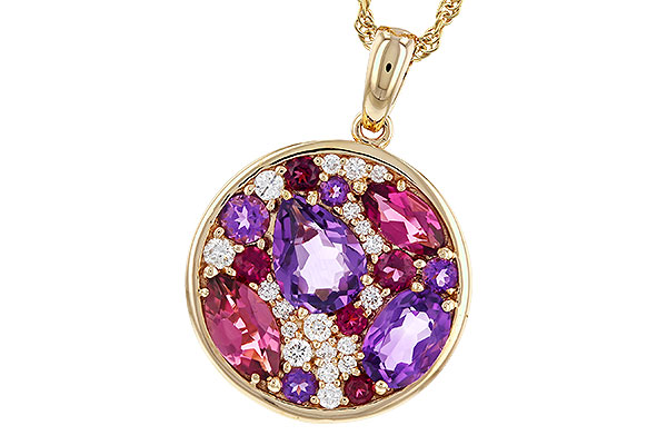 F293-61631: NECK 1.83 TW SEMI-PRECIOUS (P.TOUR, AMY) 2.00 TGW
