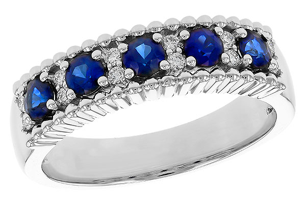 F293-63431: LDS WED RG .64 TW SAPPHIRE .76 TGW