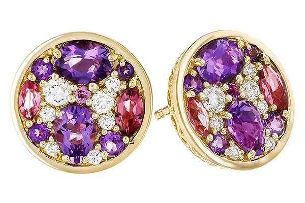 F293-63449: EARR .82 TW SEMI-PRECIOUS (P.TOUR, AMY) .98 TGW