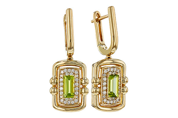 F294-46140: EARRINGS .71 TW PERIDOT .88 TGW (6x3MM PER)