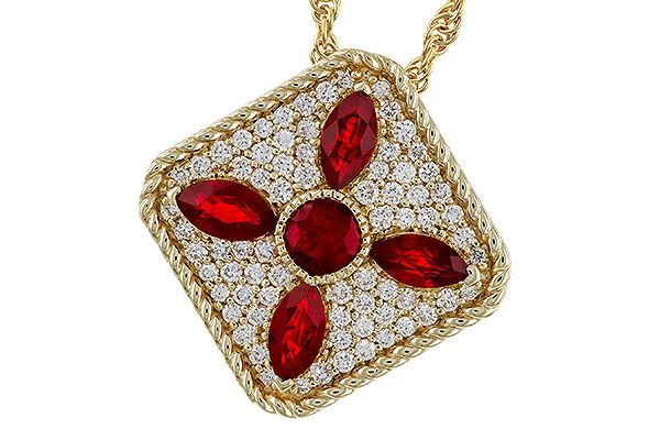 G293-59740: NECKLACE .81 TW RUBY 1.12 TGW