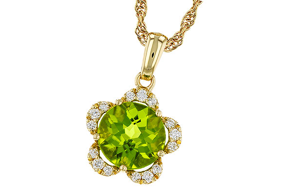 G293-63376: NECKLACE 2.16 PERIDOT 2.28 TGW (8MM RD)