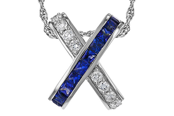 G293-63394: NECKLACE .60 TW SAPPHIRE .77 TGW