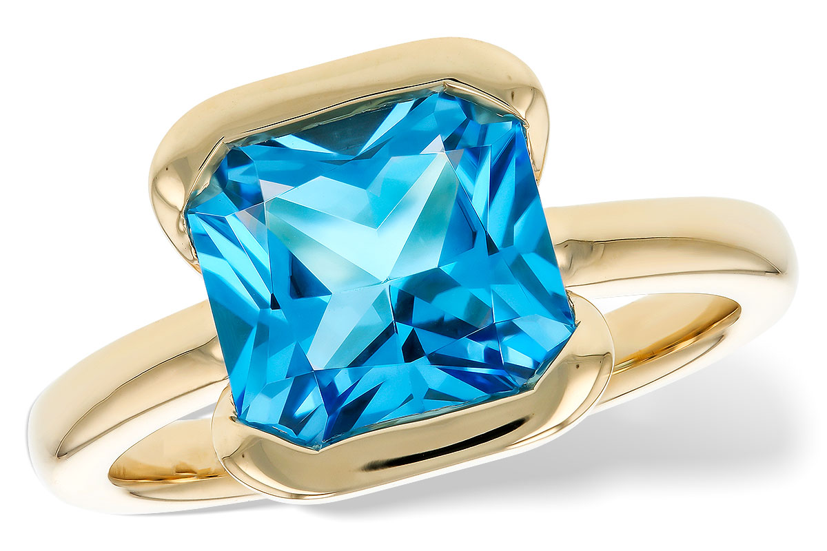 G294-46122: LDS RG 3.50 CT BLUE TOPAZ (9MM BT)