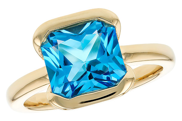 G294-46122: LDS RG 3.50 CT BLUE TOPAZ (9MM BT)