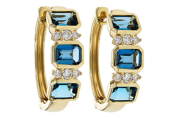 H293-57067: EARRINGS 1.37 TW LONDON BLUE TOPAZ 1.48 TGW