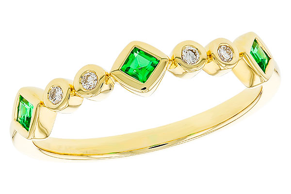 H293-59803: LDS WED RG .14 TW EMERALD .19 TGW