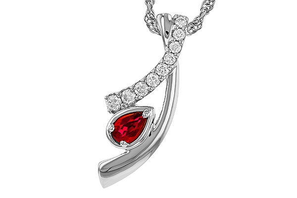 H293-60640: NECKLACE .21 RUBY .38 TGW (5x3 RUBY)