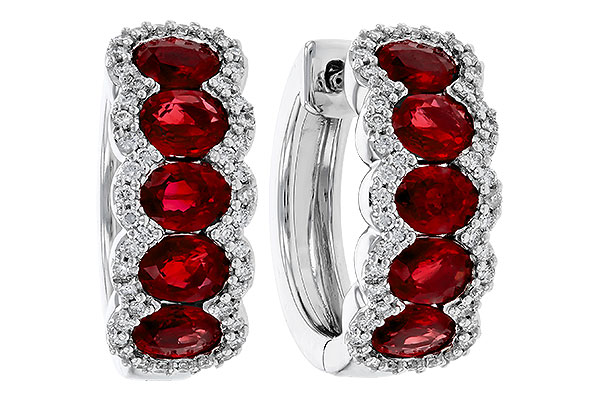 H293-61631: EARRINGS 2.20 TW RUBY 2.45 TGW