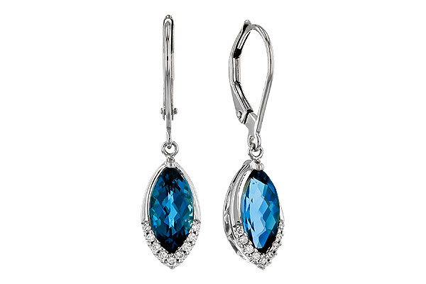 H293-62540: EARR 2.42 TW LONDON BLUE TOPAZ 2.50 TGW (9x5MM MQ)