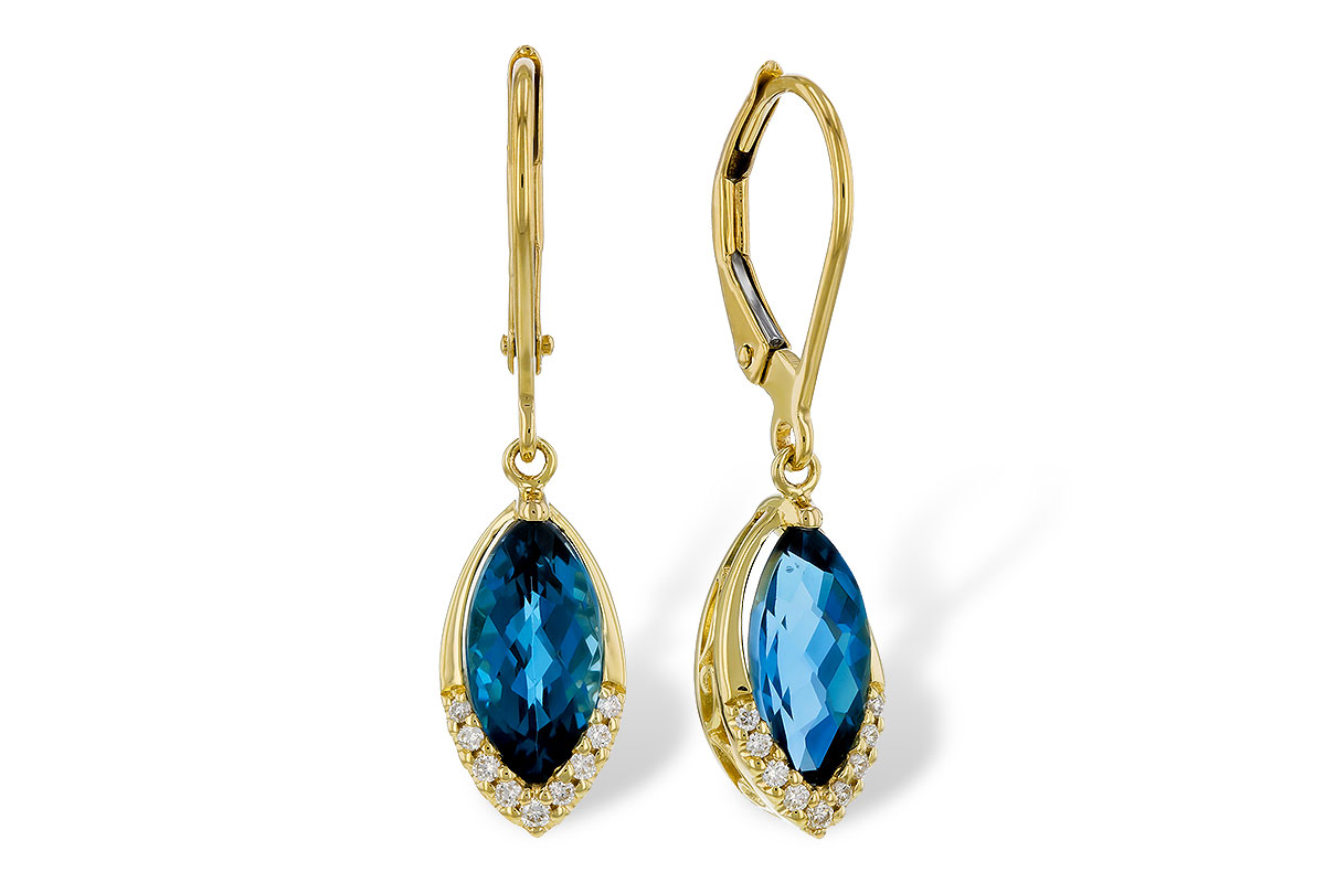 H293-62540: EARR 2.42 TW LONDON BLUE TOPAZ 2.50 TGW (9x5MM MQ)