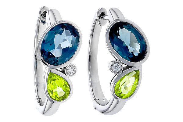 H293-63422: EARRINGS 2.97 SEMI-PREC (PER,LBT) 3.00 TGW